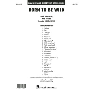 Born to Be Wild - Conductor Score (Full Score)